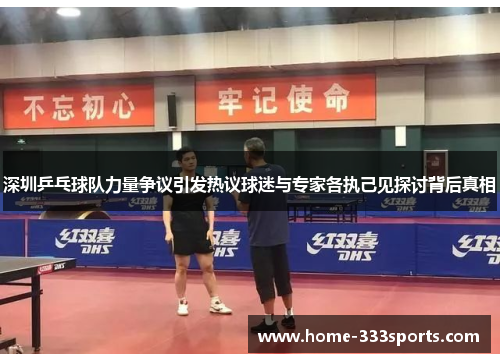 深圳乒乓球队力量争议引发热议球迷与专家各执己见探讨背后真相